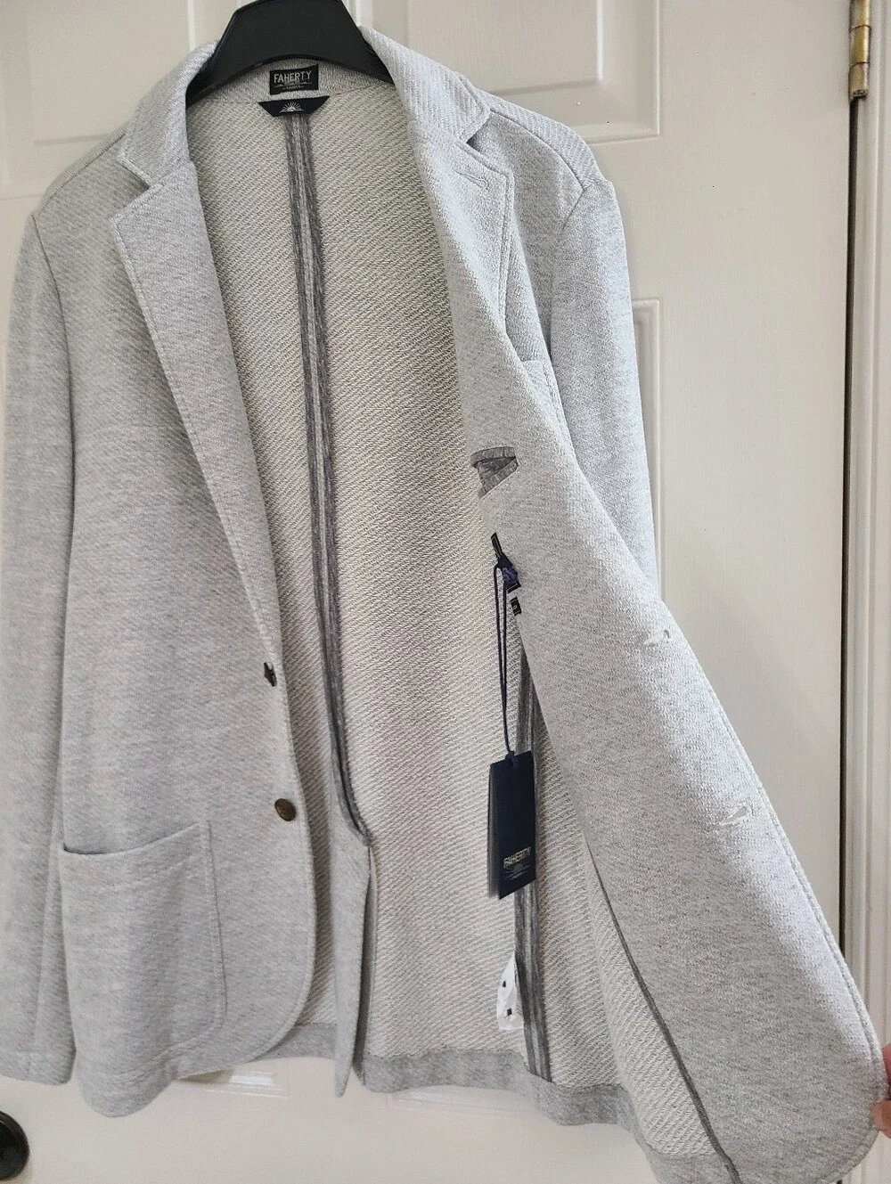 NWT Faherty Inlet Knit Blazer Jacket Men's Size M Heather Gray Unstructured